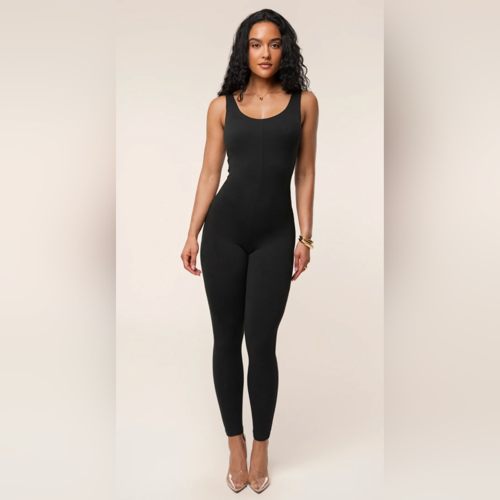 JLUXLABEL Black Alo Double Layer Jumpsuit Size Small